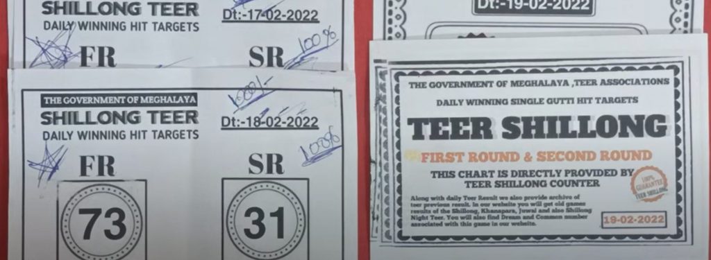 How much money in Shillong, Arunachal, Khanapara, night and Juwai Teer Lottery is